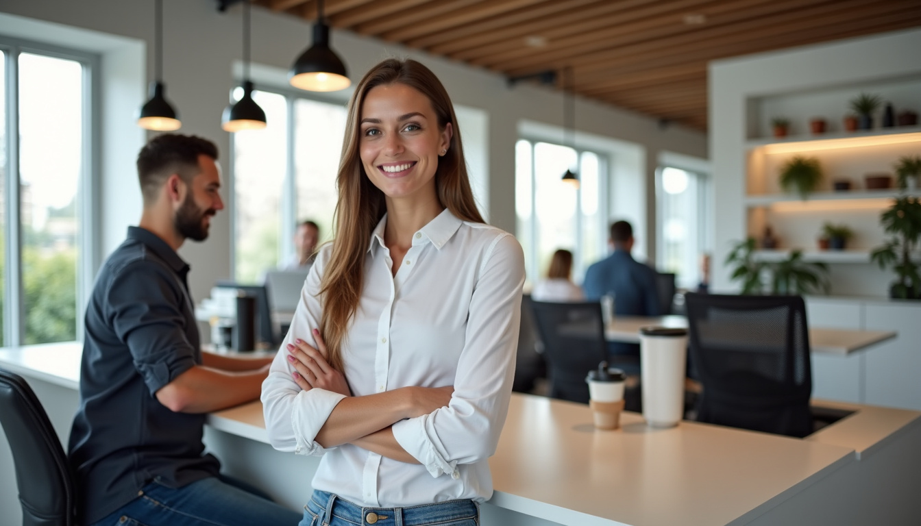 Distributeur de café professionnel installé dans un espace bureau moderne