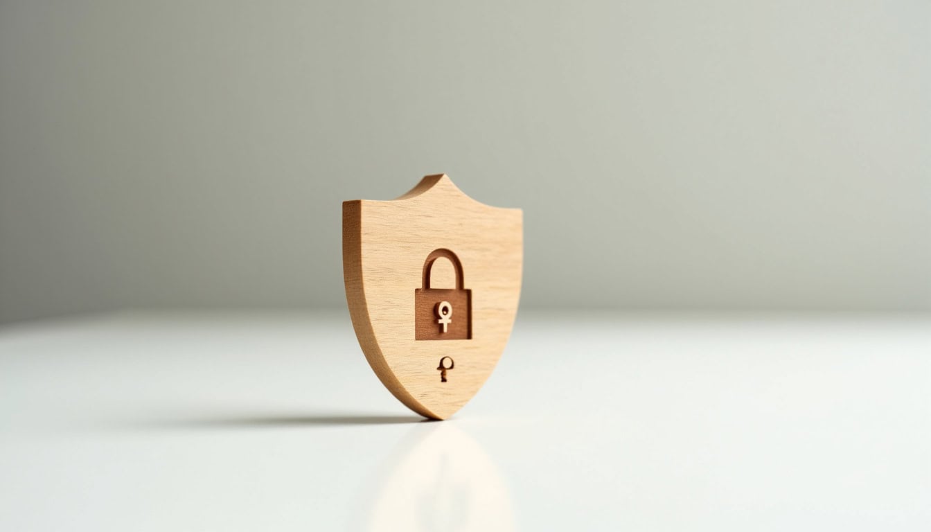 Illustration de bouclier de sécurité avec icônes de chiffrement et connexion sécurisée sur Zimbra Free