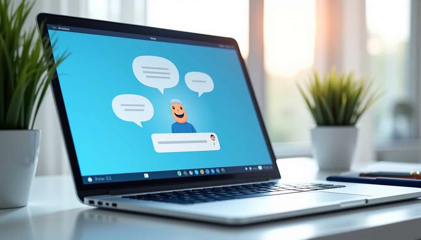 Interface de discussion Character AI montrant un échange fluide avec un personnage virtuel