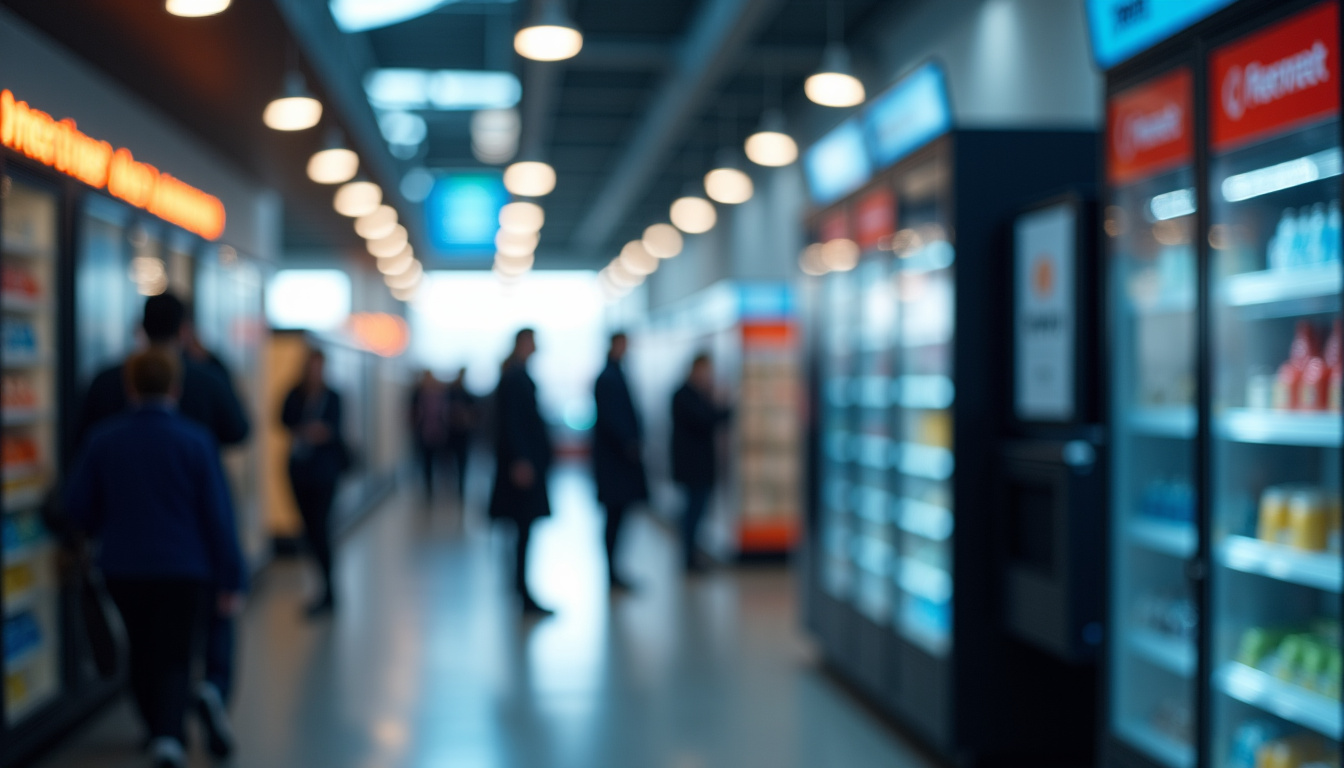 Distributeur automatique installé dans un espace de pause d