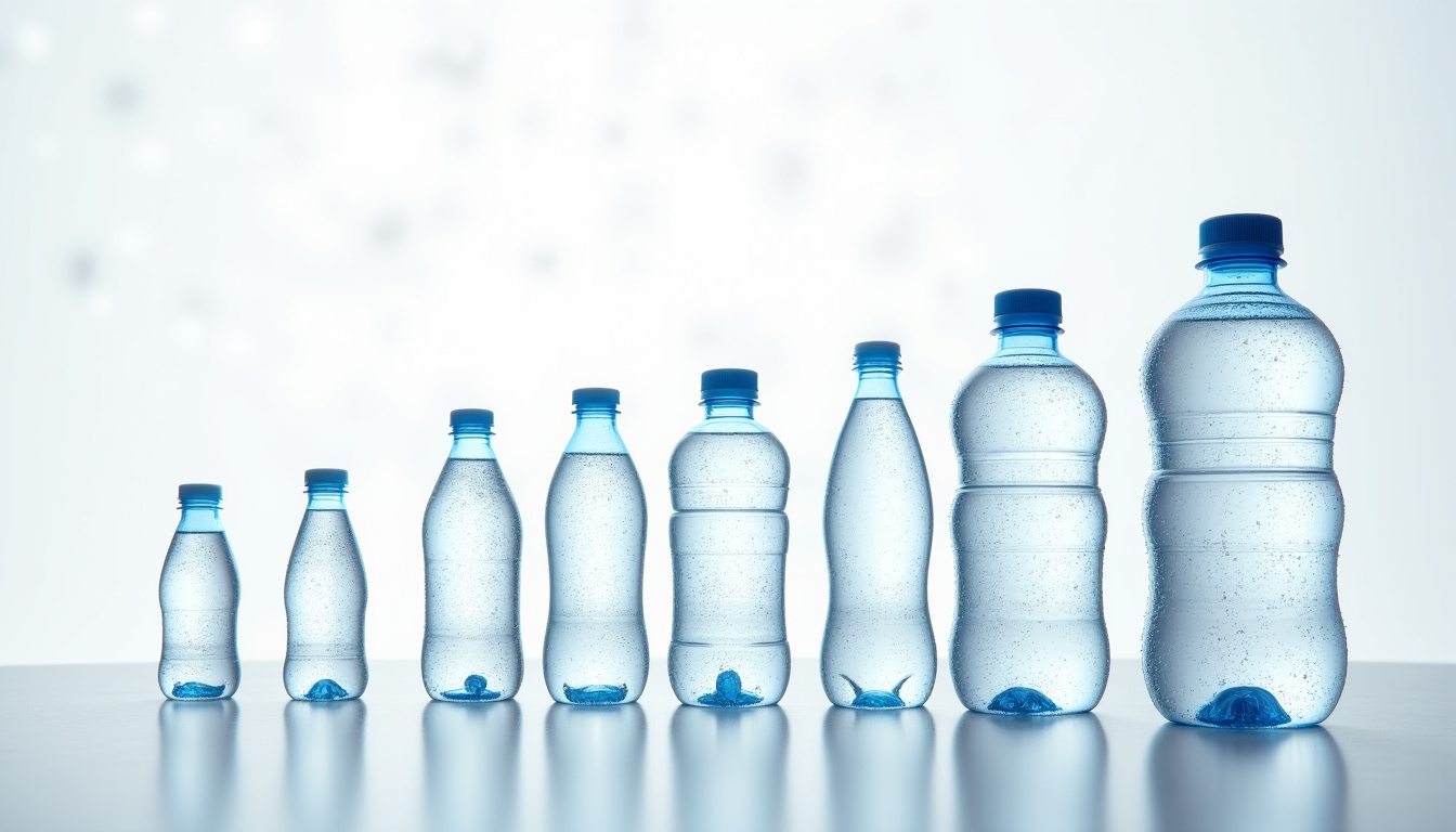 Différents formats de bouteilles Cristaline disponibles: 50 cl, 1,5 L, 5 L, fontaine 8 L