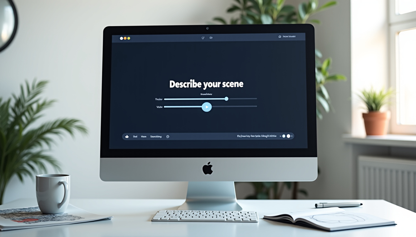 Interface de création vidéo sur PixVerse AI montrant le champ de saisie du prompt et les options de génération