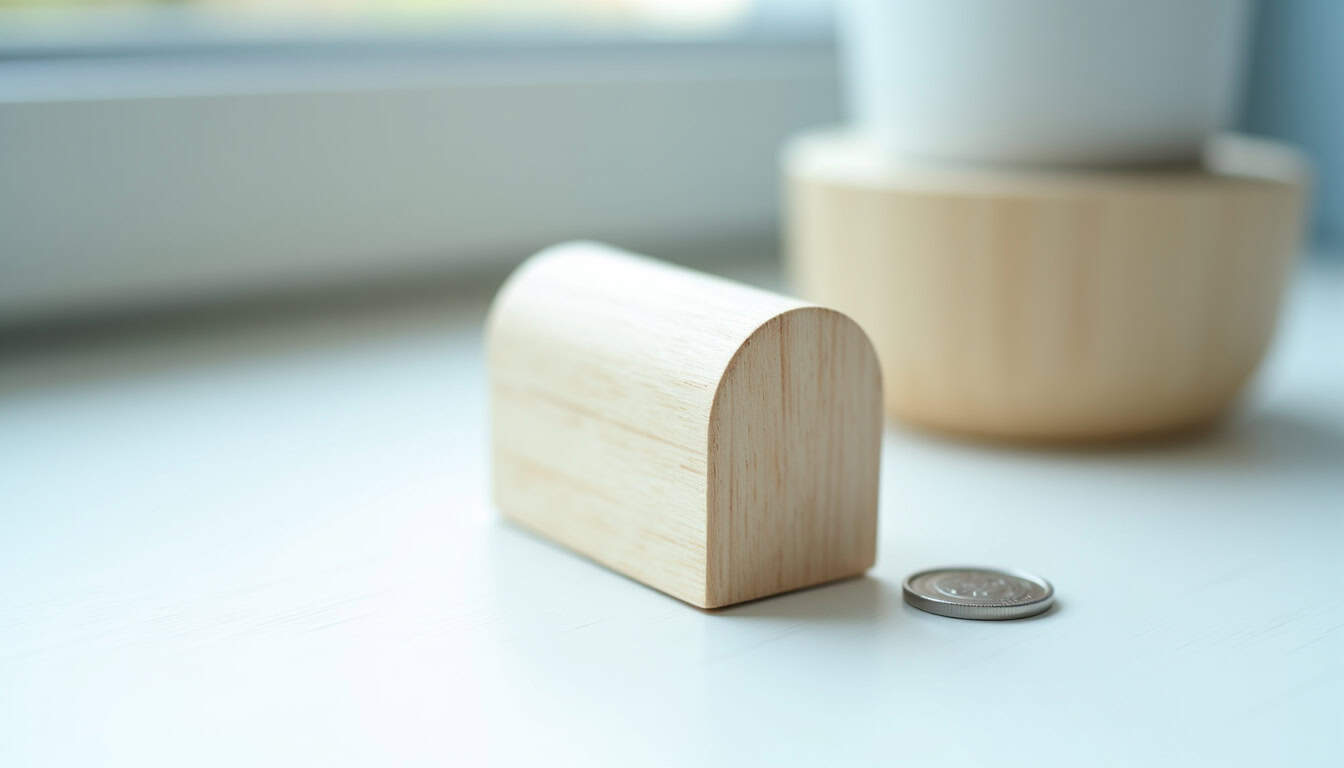 Poubelle en bois naturelle pour le tri des déchets ou recyclage.