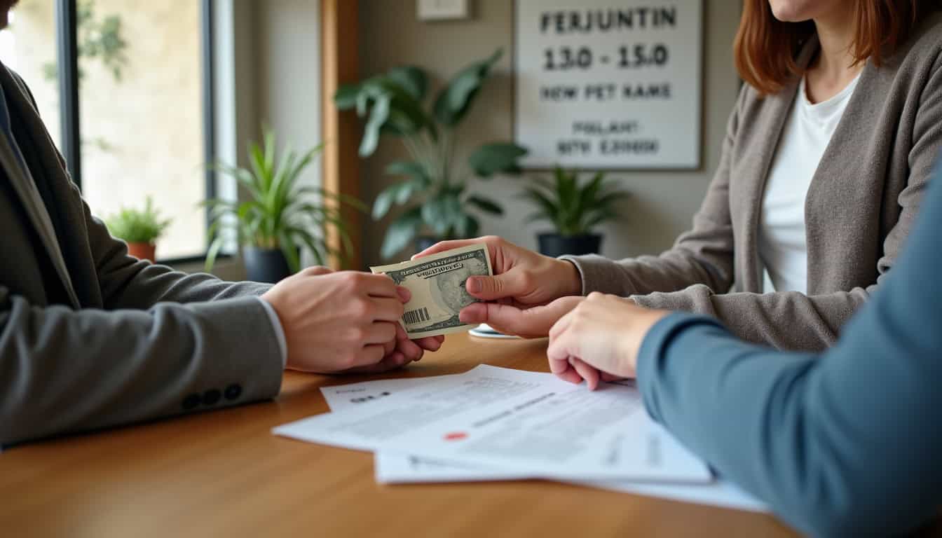 Personne effectuant un paiement en espèces au guichet d’une trésorerie publique pour un forfait de post-stationnement
