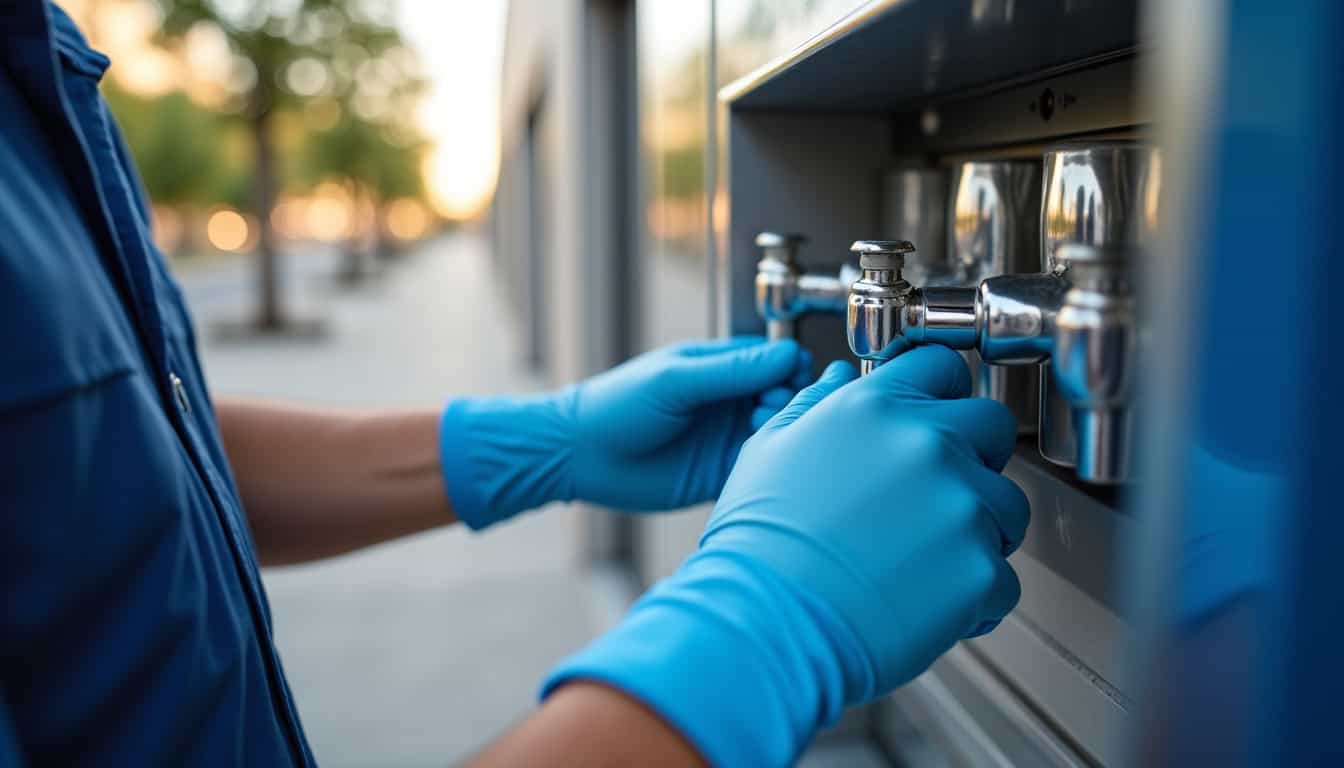 Technicien en train de manipuler un panneau de contrôle pour épaviste Nord.