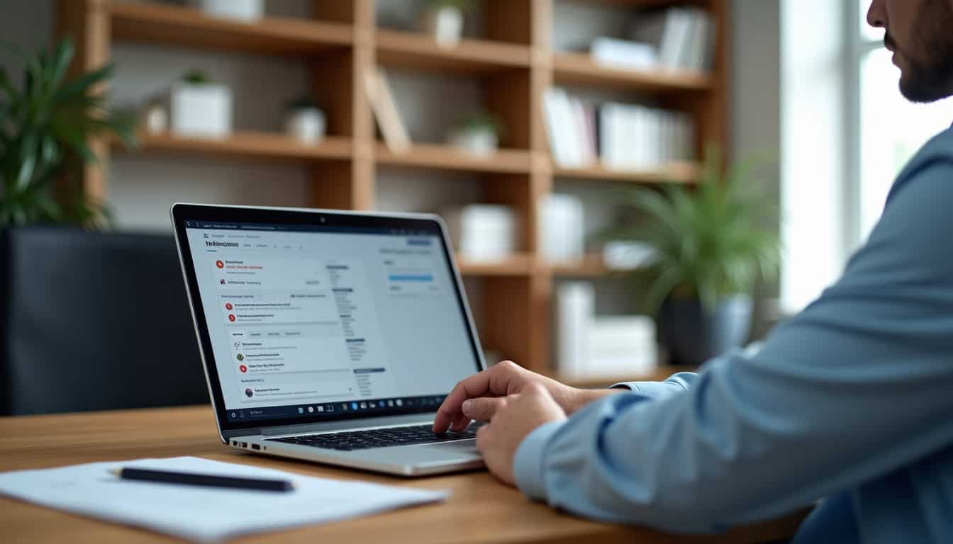 Agent consultant un tutoriel en ligne sur la messagerie Mélanie2Web