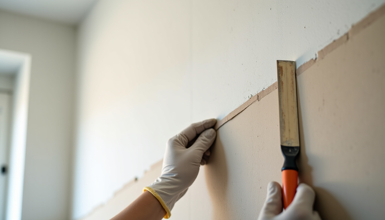 Application de la bande à joint entre le placo et le plafond