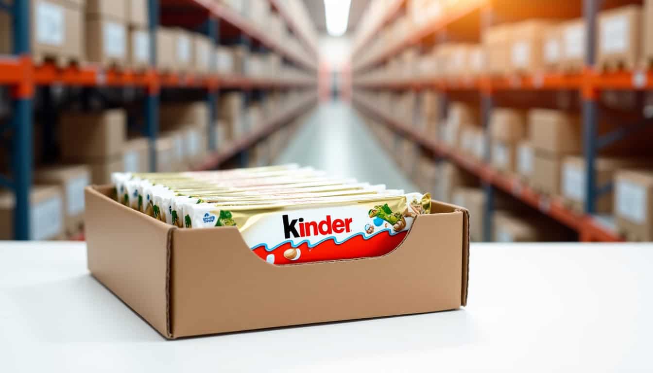 Conditionnement des barres Kinder Bueno en boîte de 30 unités