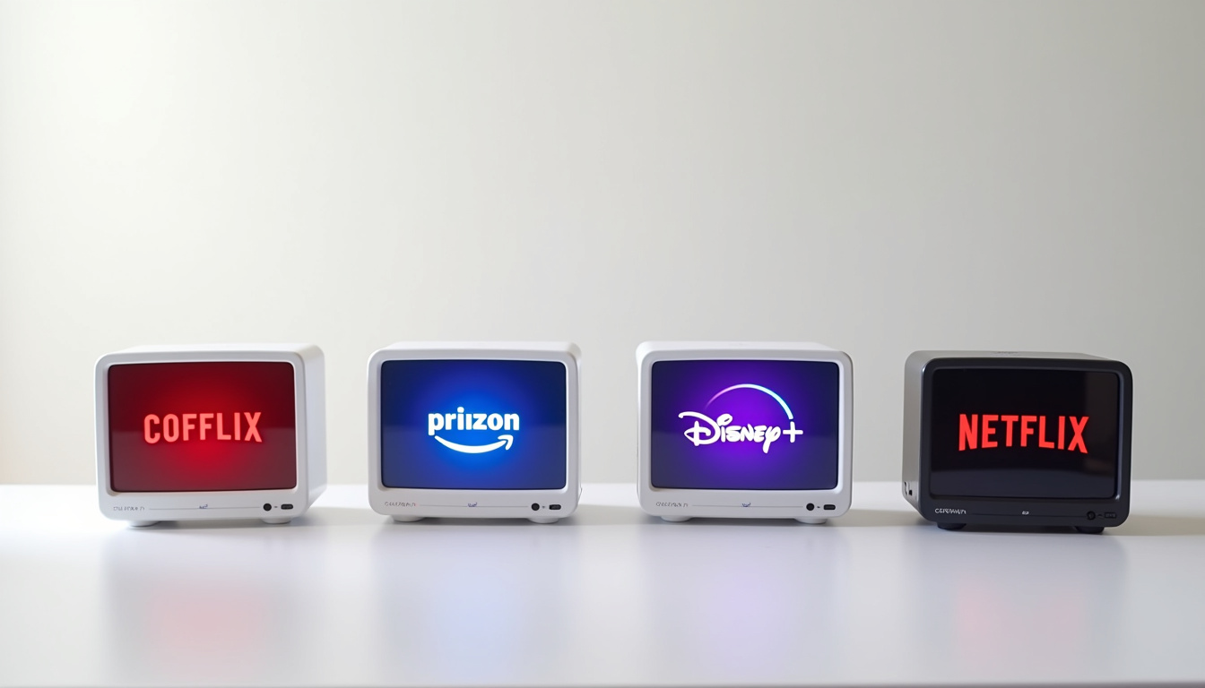 Comparaison visuelle des plateformes de streaming légales: Coflix, Amazon Prime, Disney+, Netflix